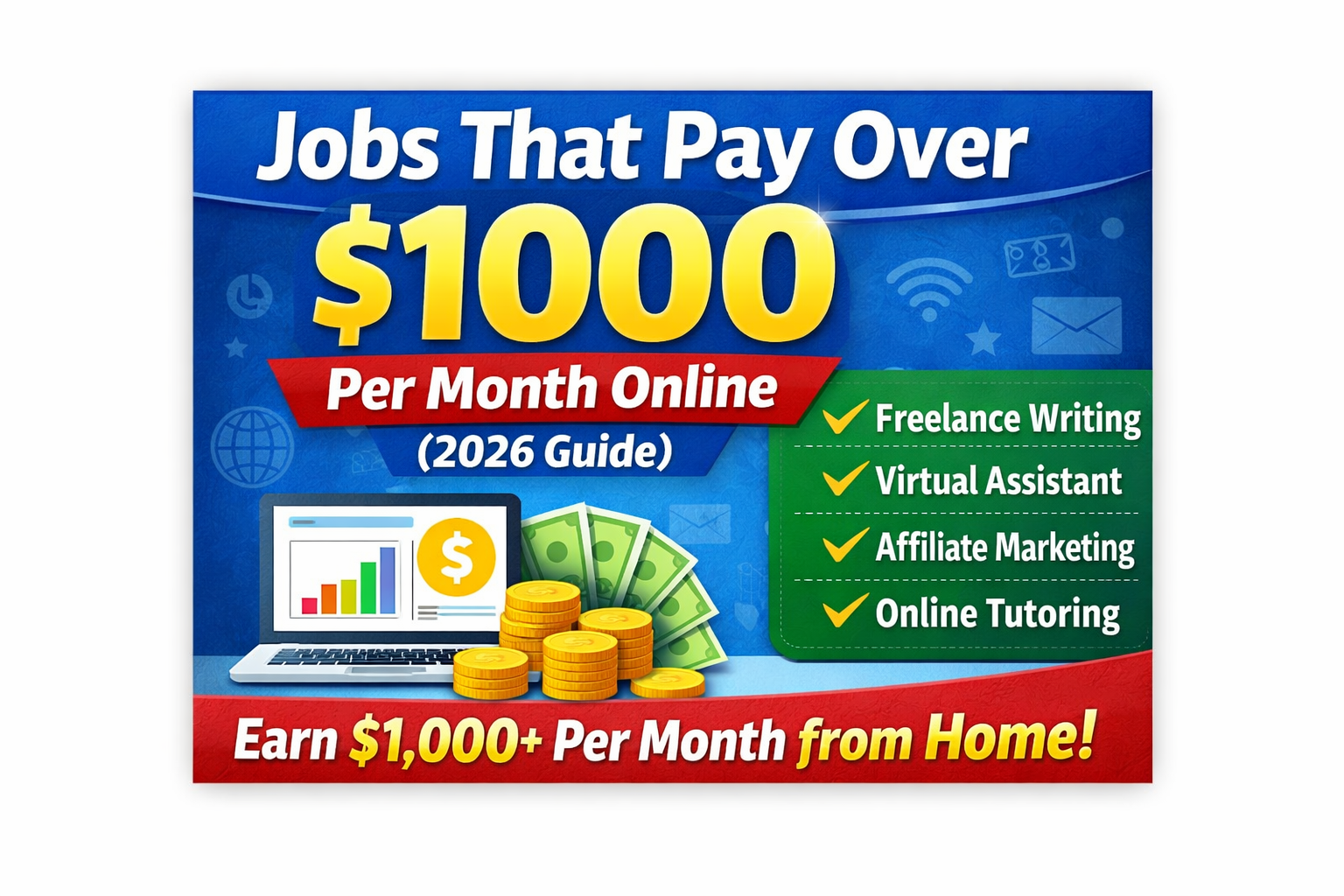 Jobs That Pay Over $1000 Per Month Online (2026 Guide)